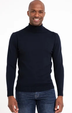 Pulls & Gilets<Armand Thiery Pull uni col cheminé - Marine