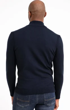 Pulls & Gilets<Armand Thiery Pull uni col cheminé - Marine