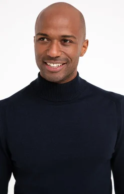 Pulls & Gilets<Armand Thiery Pull uni col cheminé - Marine