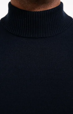 Pulls & Gilets<Armand Thiery Pull uni col cheminé - Marine
