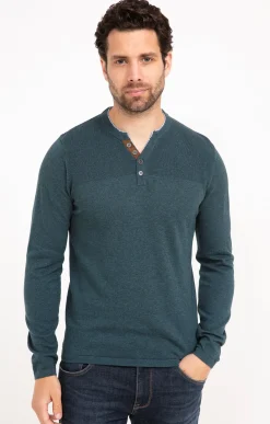 Pulls & Gilets<Armand Thiery Pull uni col tunisien - Vert