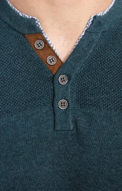 Pulls & Gilets<Armand Thiery Pull uni col tunisien - Vert