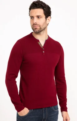 Pulls & Gilets<Armand Thiery Pull uni col tunisien - Bordeaux