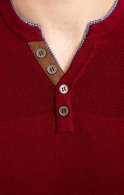 Pulls & Gilets<Armand Thiery Pull uni col tunisien - Bordeaux
