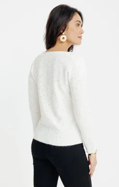 Pulls & Cardigans<Armand Thiery Pull uni paillettes - Écru