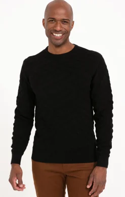 Pulls & Gilets<Armand Thiery Pull uni tricotage fantaisie - Noir