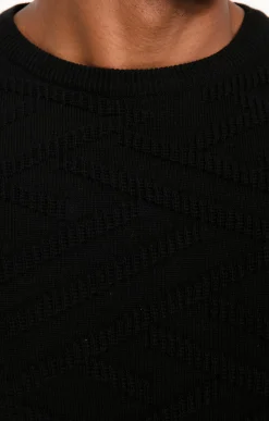 Pulls & Gilets<Armand Thiery Pull uni tricotage fantaisie - Noir