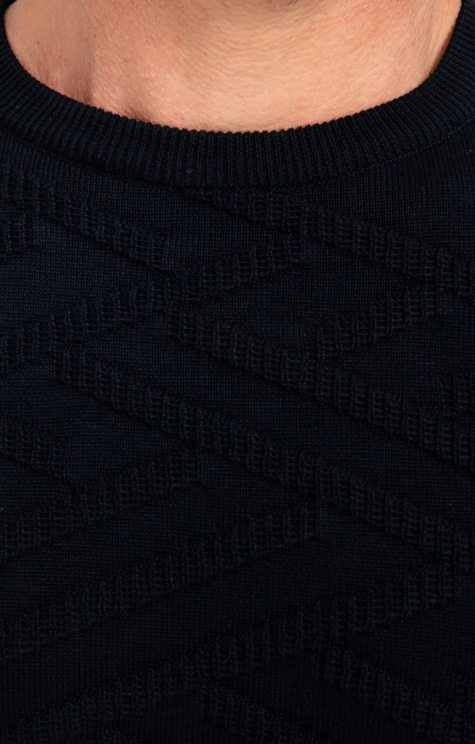 Pulls & Gilets<Armand Thiery Pull uni tricotage fantaisie - Marine