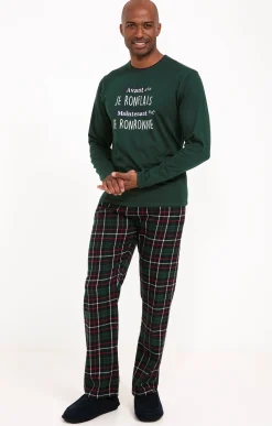 Sous-vêtements & Nuit<Armand Thiery Pyjama long ronronne - Vert