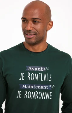 Sous-vêtements & Nuit<Armand Thiery Pyjama long ronronne - Vert