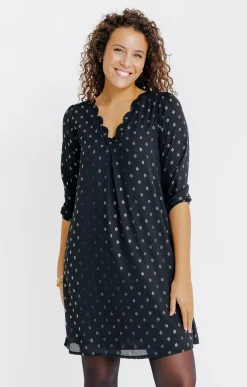 Robes<Armand Thiery Robe décolleté festonné - Noir