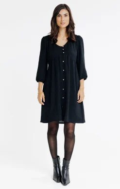 Robes<Armand Thiery Robe doublée avec boutons coeur - Noir