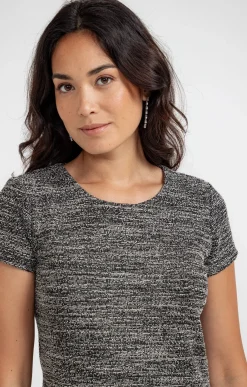 Robes<Armand Thiery ROBE DROITE EN MAILLE TWEED - Noir