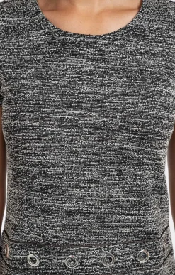 Robes<Armand Thiery ROBE DROITE EN MAILLE TWEED - Noir