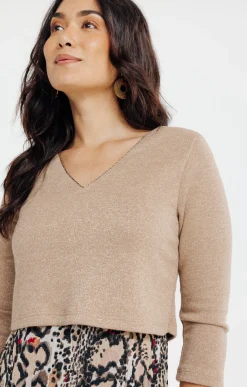 Robes<Armand Thiery ROBE 2EN1 MAILLE & FROISSE - Camel