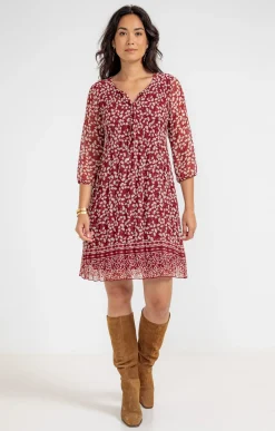 Robes<Armand Thiery Robe plissée - Brique