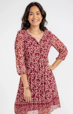 Robes<Armand Thiery Robe plissée - Brique