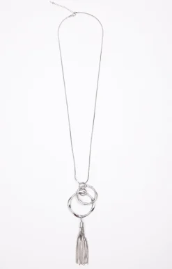 Accessoires<Armand Thiery Sautoir pendentif double cercle - Argent