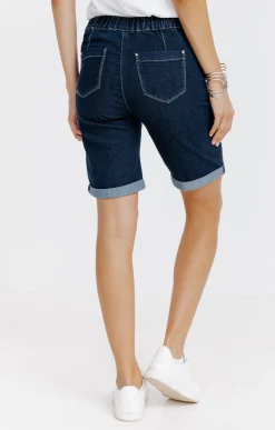 Pantalons<Armand Thiery Short coupe jogging en denim brut - Bleu