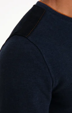 Polos & Tee-shirts<Armand Thiery Sweat manches longues Contraste - Bleu