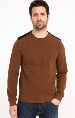 Polos & Tee-shirts<Armand Thiery Sweat manches longues Contraste - Moka