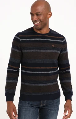 Polos & Tee-shirts<Armand Thiery Sweat manches longues Raye - Marine