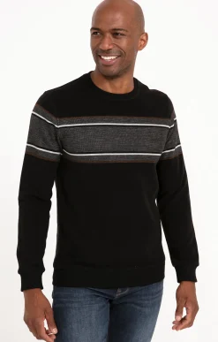 Polos & Tee-shirts<Armand Thiery Sweat manches longues Raye Front - Noir