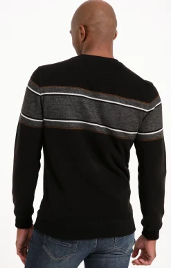 Polos & Tee-shirts<Armand Thiery Sweat manches longues Raye Front - Noir