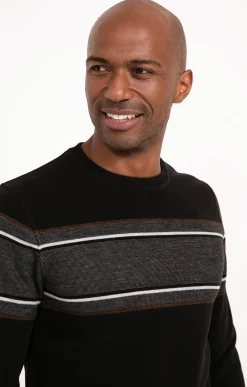 Polos & Tee-shirts<Armand Thiery Sweat manches longues Raye Front - Noir