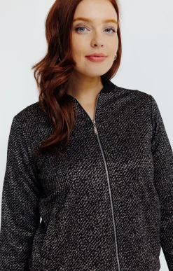 Vestes<Armand Thiery TEDDY EN JACQUARD MAILLE - Noir
