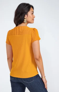Tee-shirts<Armand Thiery Tee-shirt bimatière - Ocre