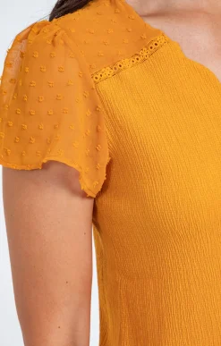 Tee-shirts<Armand Thiery Tee-shirt bimatière - Ocre