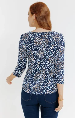 Tee-shirts<Armand Thiery Tee-shirt col mao - Bleu