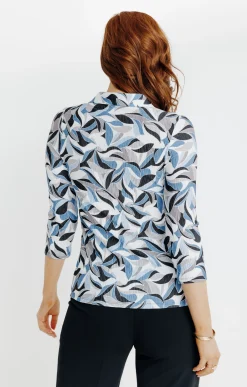 Tee-shirts<Armand Thiery TEE-SHIRT COL POLO IMPRIME GEOMETRIQUE - Écru