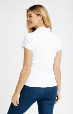 Tee-shirts<Armand Thiery Tee-shirt col polo strass - Blanc