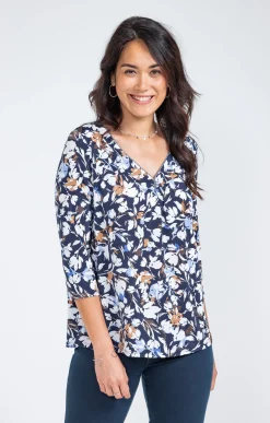 Tee-shirts<Armand Thiery Tee-shirt col V - Bleu