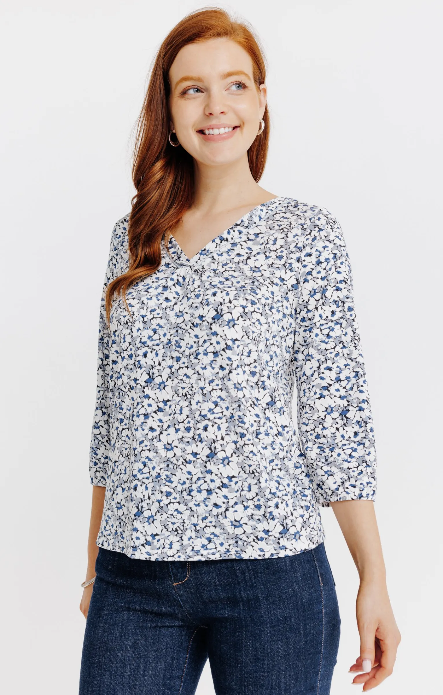 Tee-shirts<Armand Thiery Tee-shirt col V imprimé - Noir
