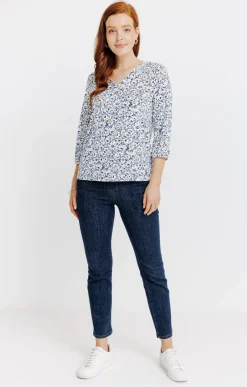 Tee-shirts<Armand Thiery Tee-shirt col V imprimé - Noir