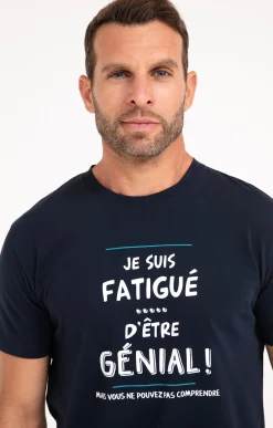Polos & Tee-shirts<Armand Thiery Tee-shirt fatigué d'être génial - Marine