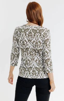 Tee-shirts<Armand Thiery Tee-shirt hiver imprimé arabesque - Kakiclair