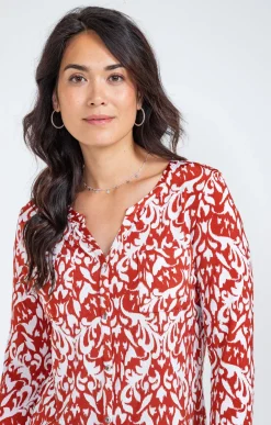 Tee-shirts<Armand Thiery Tee-shirt hiver imprimé arabesque - Brique