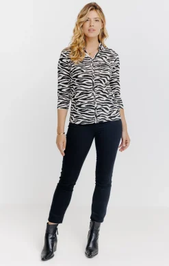 Tee-shirts<Armand Thiery Tee-shirt imprimé col chemise - Beige