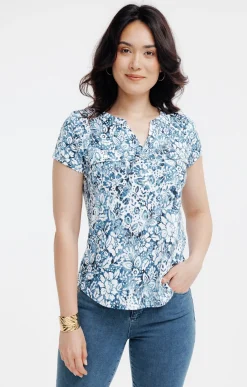 Tee-shirts<Armand Thiery Tee-shirt imprimé manches courtes - Bleu
