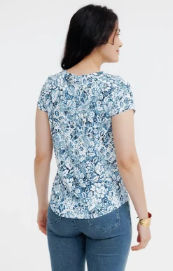 Tee-shirts<Armand Thiery Tee-shirt imprimé manches courtes - Bleu