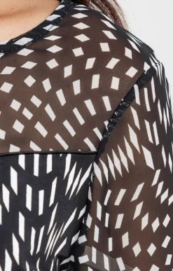 Tee-shirts<Armand Thiery Tee-shirt imprimé mix matière - Noir