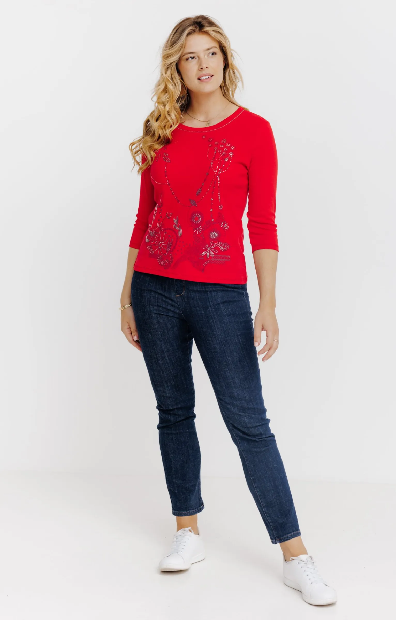 Tee-shirts<Armand Thiery Tee-shirt imprimé placé - Rouge