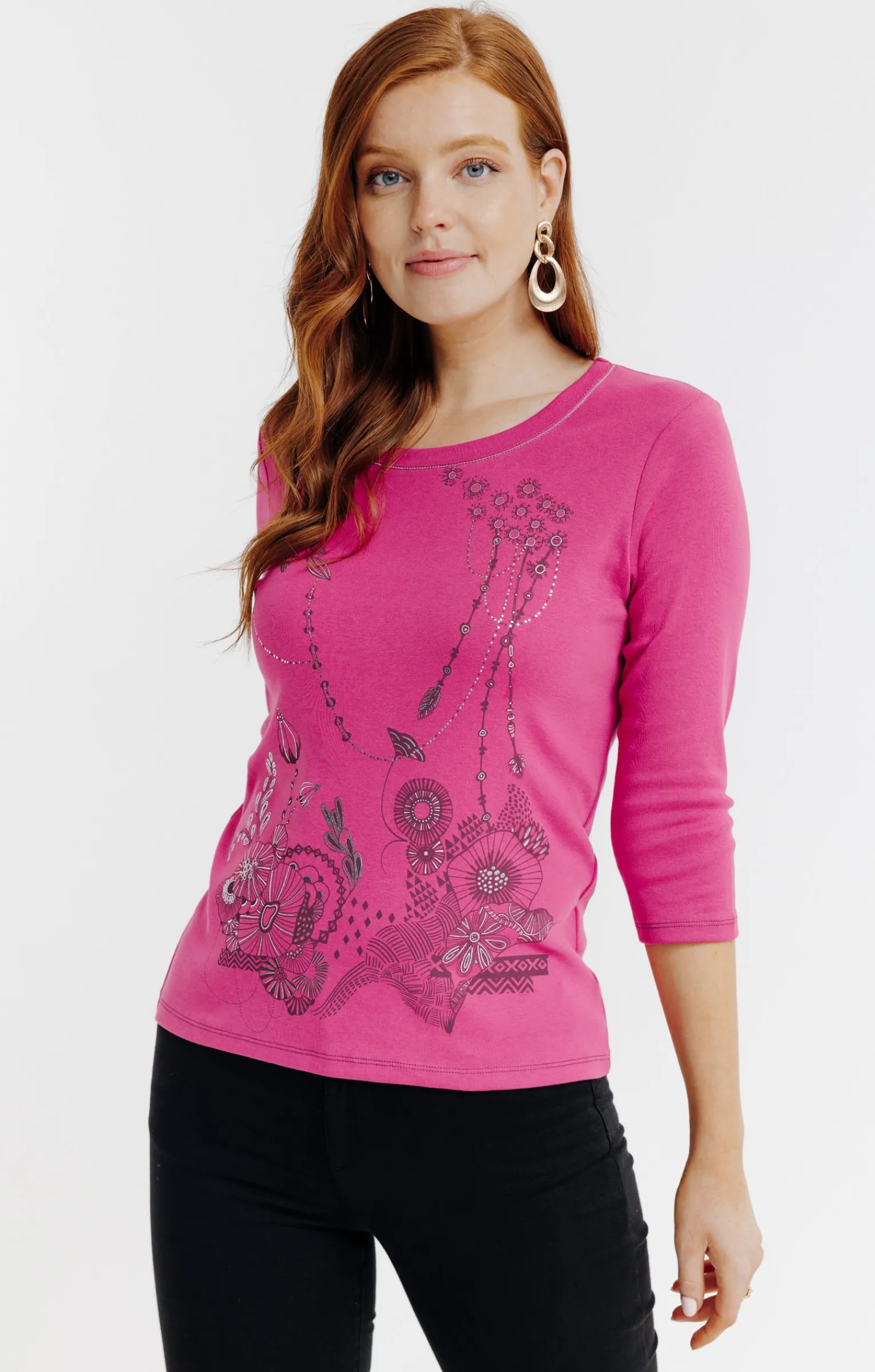 Tee-shirts<Armand Thiery Tee-shirt imprimé placé - Pivoine