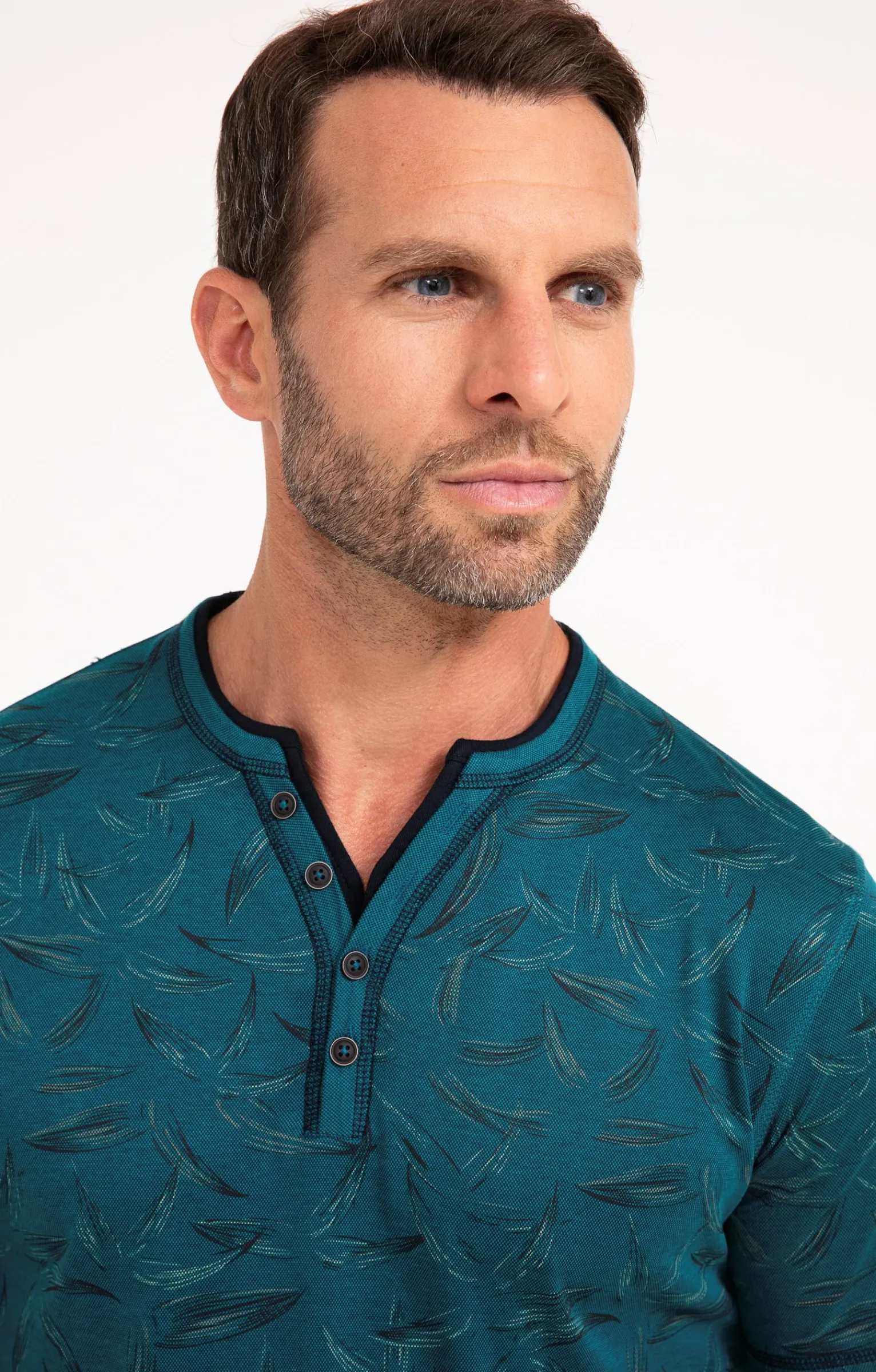 Polos & Tee-shirts<Armand Thiery Tee-shirt manches courtes Black Leaf - Pétrole
