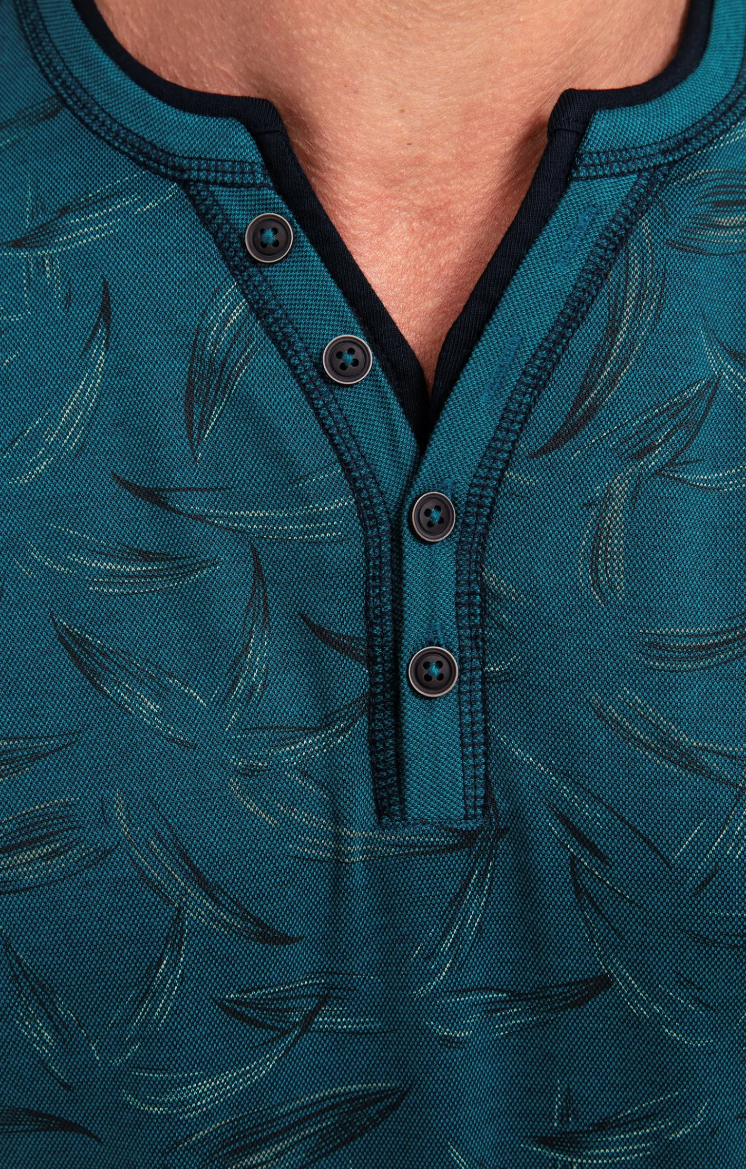 Polos & Tee-shirts<Armand Thiery Tee-shirt manches courtes Black Leaf - Pétrole