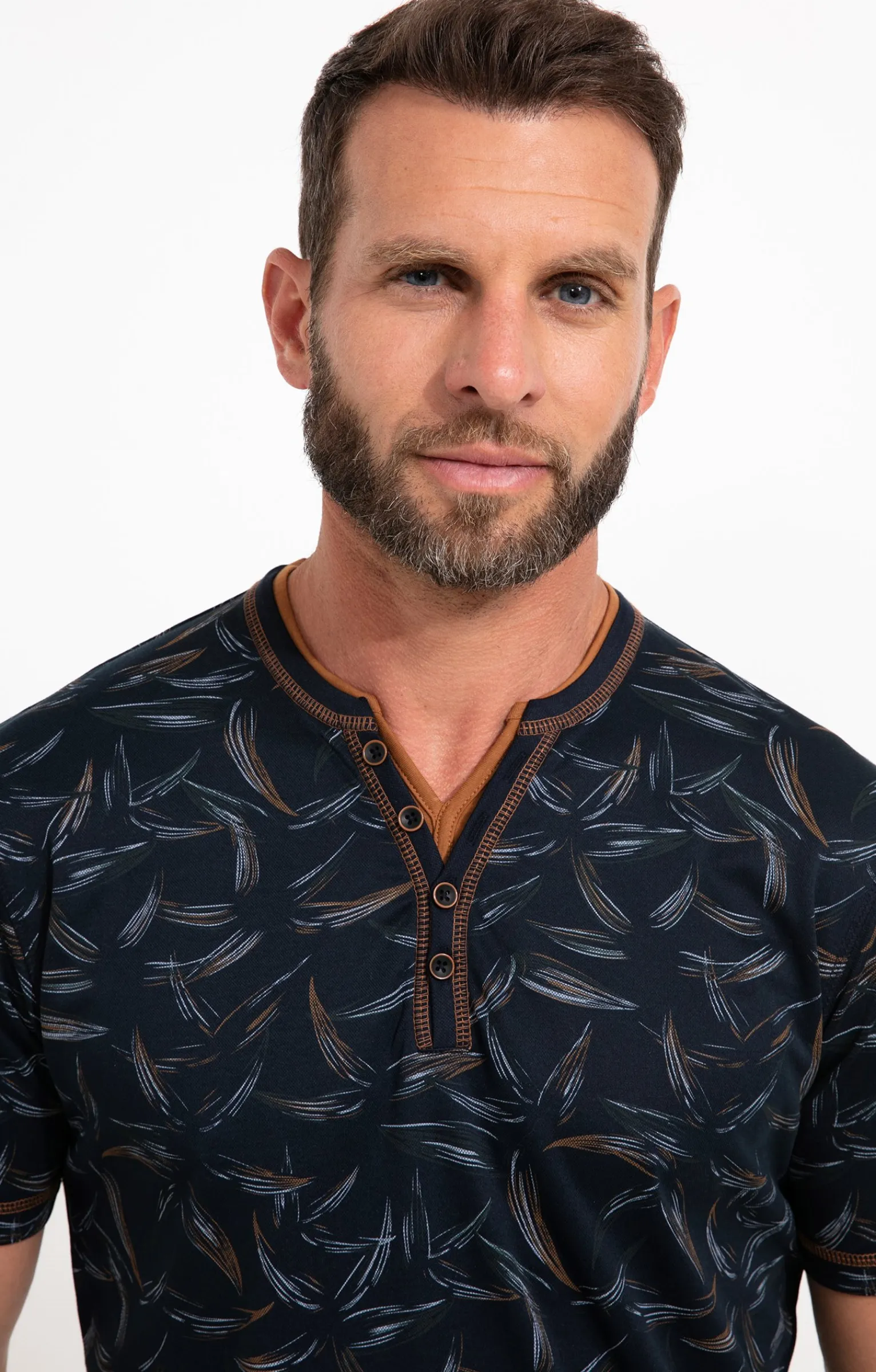 Polos & Tee-shirts<Armand Thiery Tee-shirt manches courtes Black Leaf - Camel